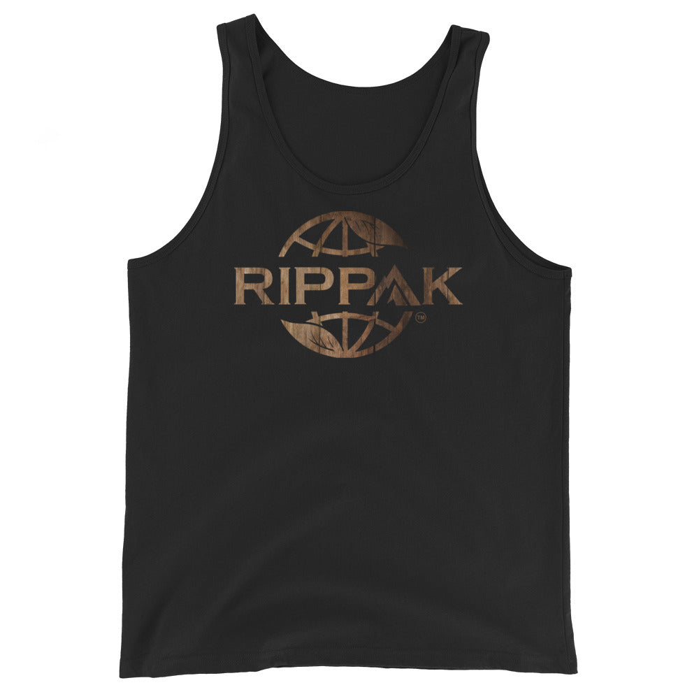 Black Rippak Wooden Logo Tank Top