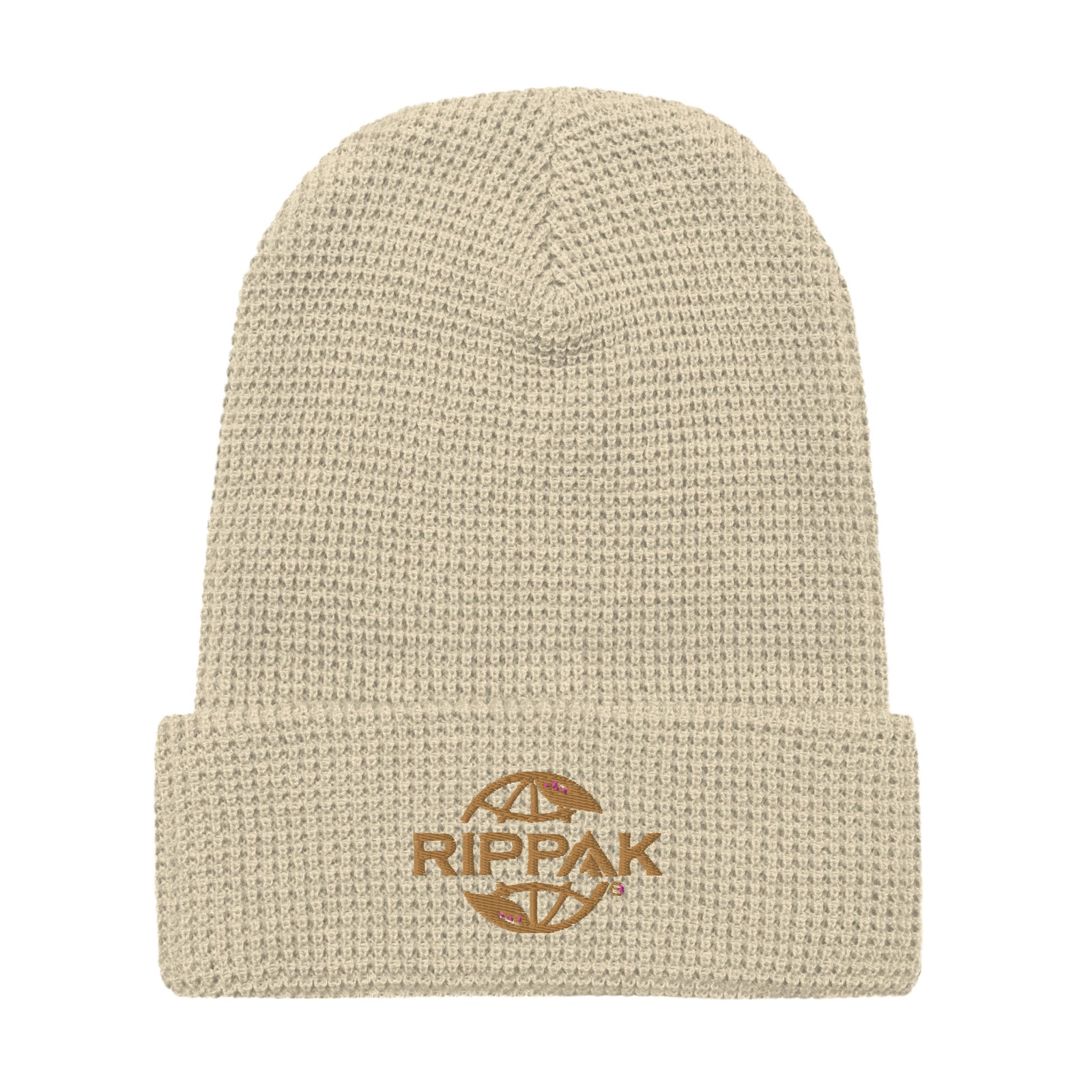 RipPak Waffle beanie Tan Logo